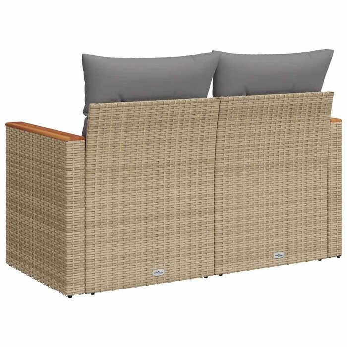Banc de jardin 2 places en résine tressée beige - Jusqu'à -35%