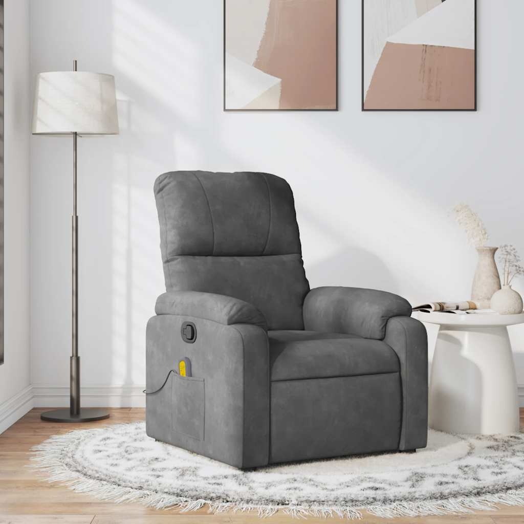 Fauteuil de massage inclinable microfibre gris - Jusqu'à 30% de remise
