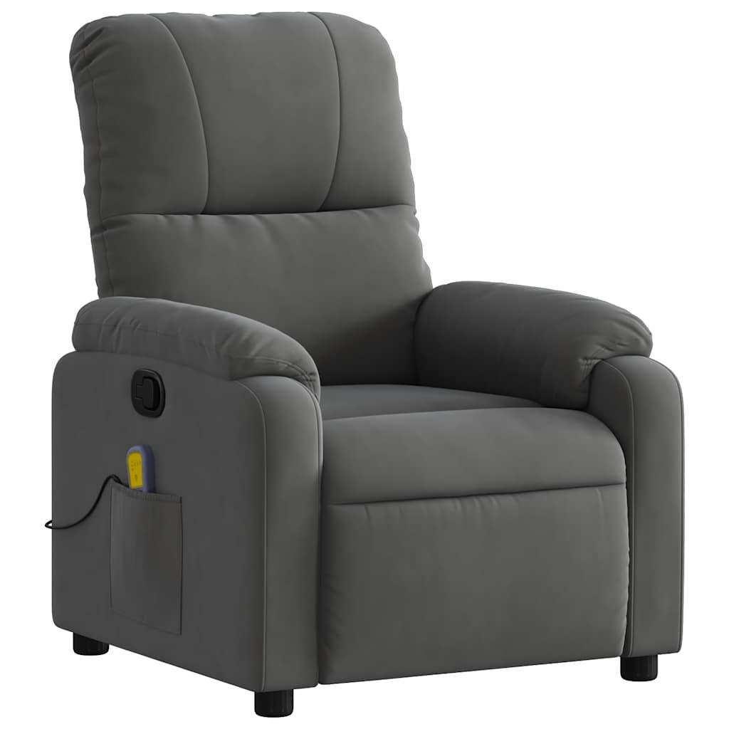 Fauteuil de massage inclinable microfibre gris - Jusqu'à 30% de remise