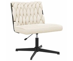 Vidaxl Chaise de bureau pivotante aspect laine crème - Jusqu'à -34%