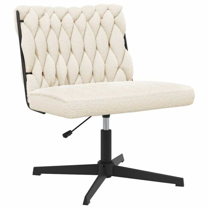 Chaise de bureau pivotante aspect laine crème - Jusqu'à -34%