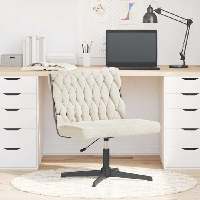 Chaise de bureau pivotante aspect laine crème - Jusqu'à -34%