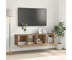 Vidaxl Ensemble Meuble TV Mural 2 Pièces - Brun - Jusqu'à -34%