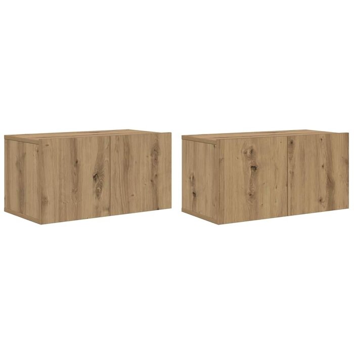 Ensemble Meuble TV Mural 2 Pièces - Brun - Jusqu'à -34%