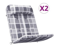 Vidaxl Lot de 2 coussins pour fauteuil Adirondack - Gris - Jusqu'à -33%