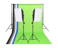 Vidaxl Kit Studio Photo avec Fonds et Softbox - Jusqu'à 41% de réduction