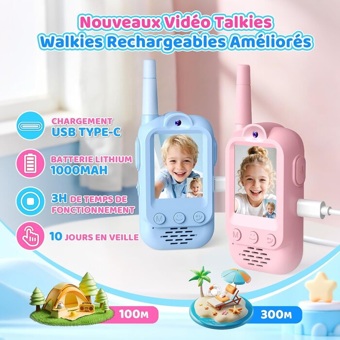 Talkie-walkie vidéo pour enfants HD - Jusqu'à -32% sur notre outlet