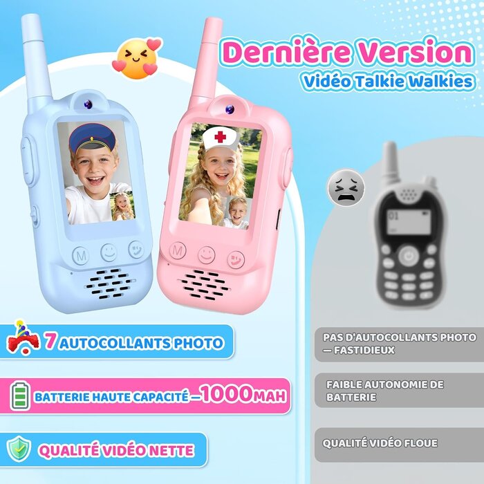 Talkie-walkie vidéo pour enfants HD - Jusqu'à -32% sur notre outlet