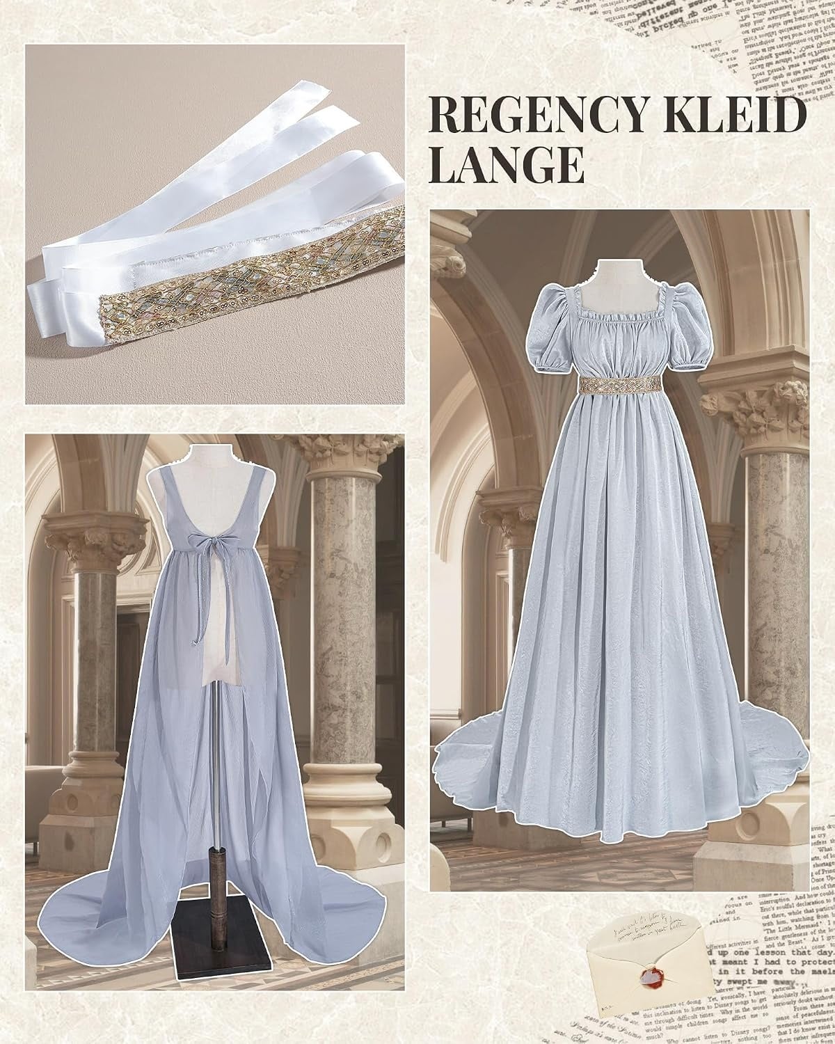 Robe Régence bleue avec accessoires - Taille L - Jusqu'à 34% de réduction