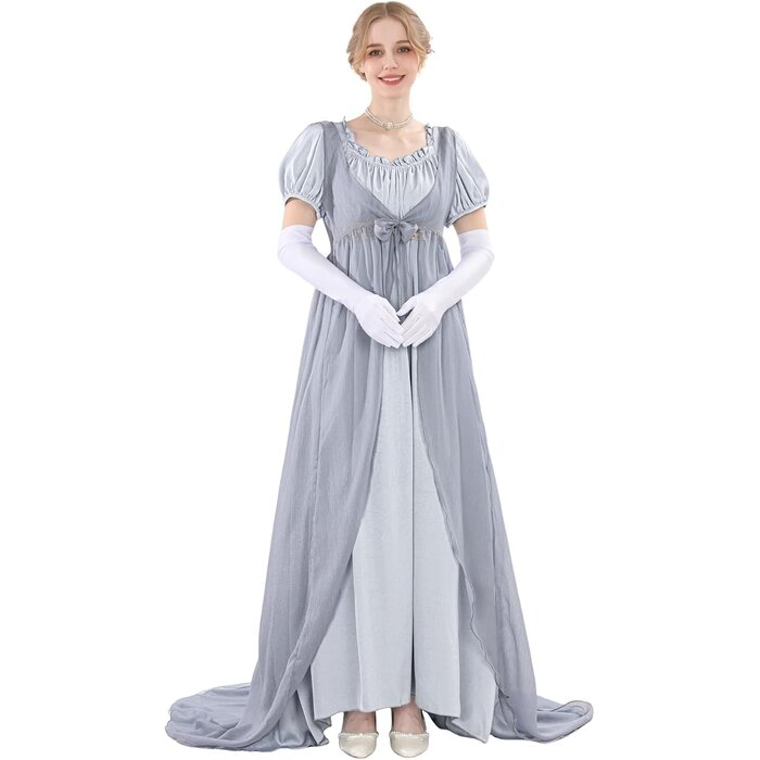 Robe Régence bleue avec accessoires - Taille L - Jusqu'à 34% de réduction