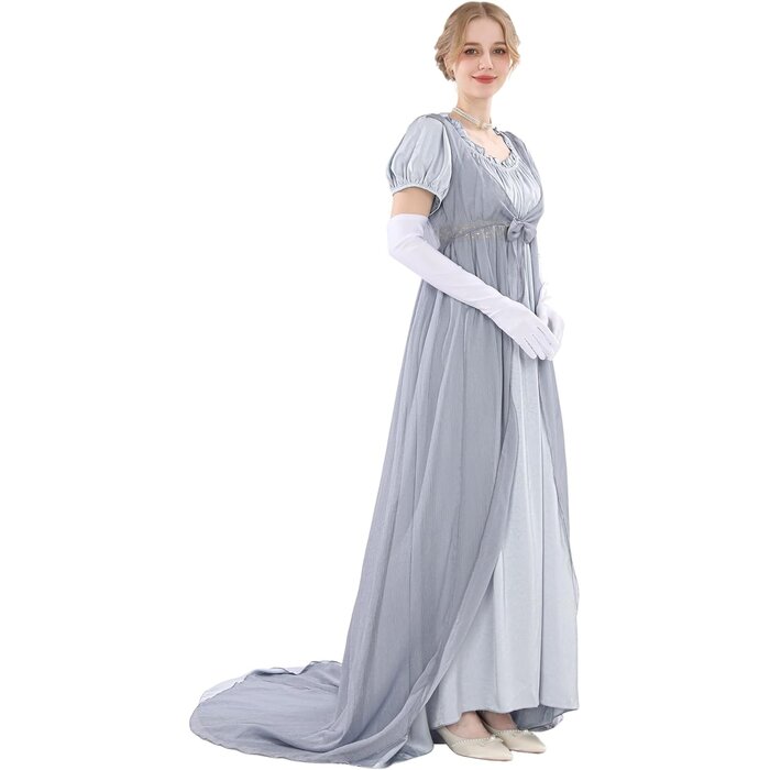 Robe Régence bleue avec accessoires - Taille L - Jusqu'à 34% de réduction