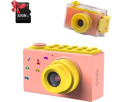 Mini appareil photo enfant étanche - 8MP - Rose - Jusqu'à 32% de remise