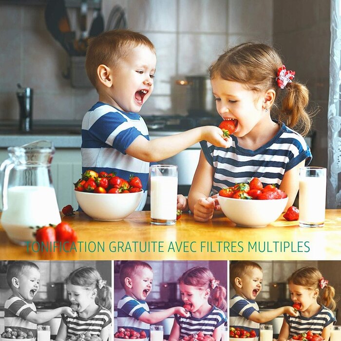 Mini appareil photo enfant étanche - 8MP - Rose - Jusqu'à 32% de remise