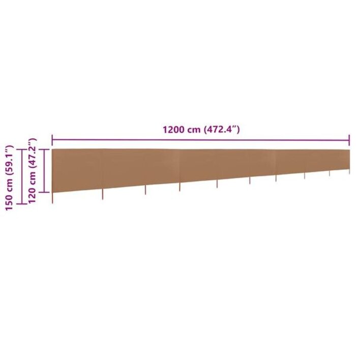 Brise-vent pliable 9 panneaux 1200x120cm - Jusqu'à -34% sur votre équipement