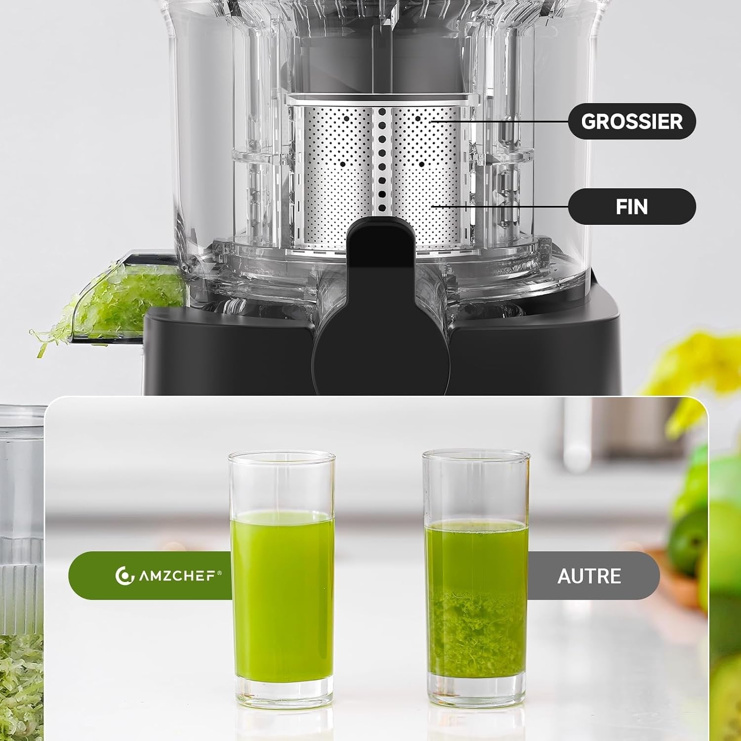 Extracteur de jus à froid 180W - Large ouverture - Jusqu'à 34% de remise