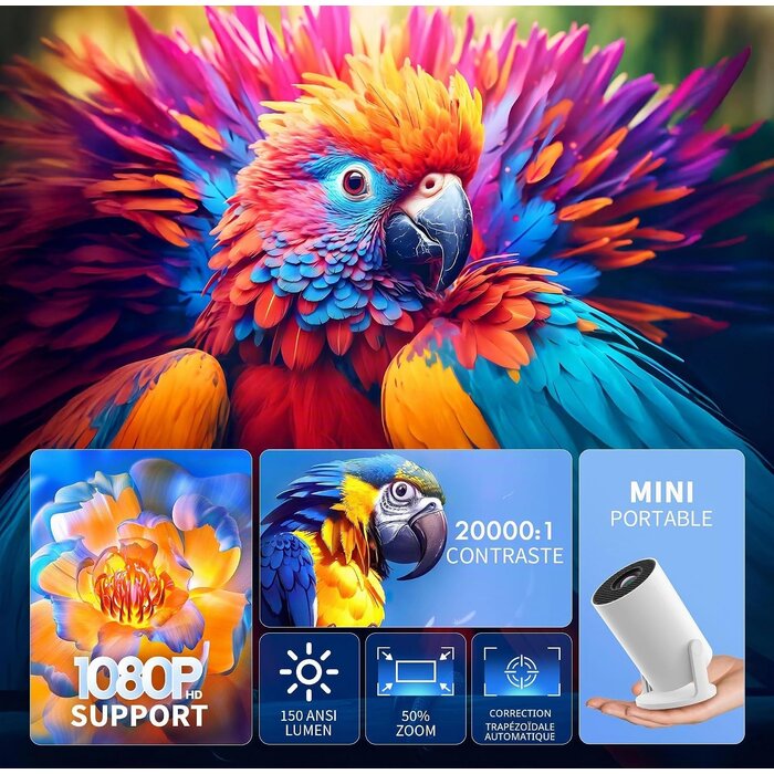 Mini projecteur Full HD Android TV portable - Jusqu'à 34 % de réduction