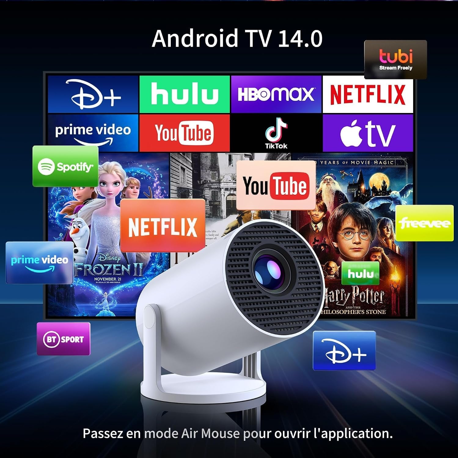Mini projecteur Full HD Android TV portable - Jusqu'à 34 % de réduction