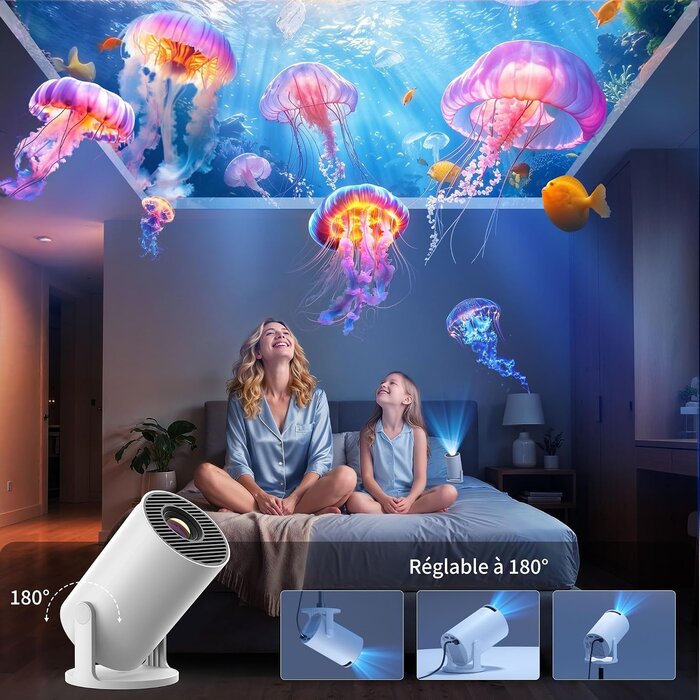 Mini projecteur Full HD Android TV portable - Jusqu'à 34 % de réduction