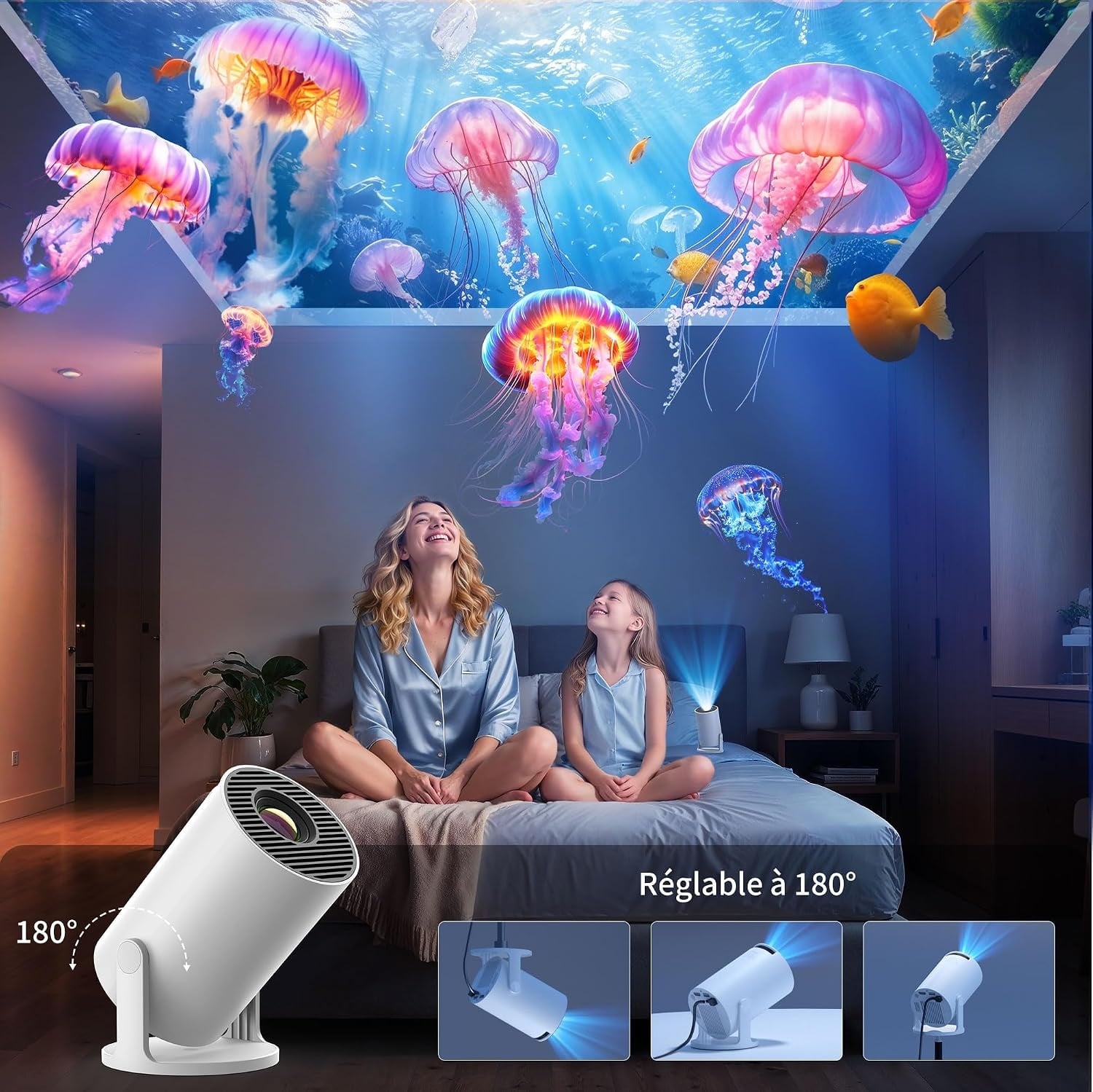 Mini projecteur Full HD Android TV portable - Jusqu'à 34 % de réduction