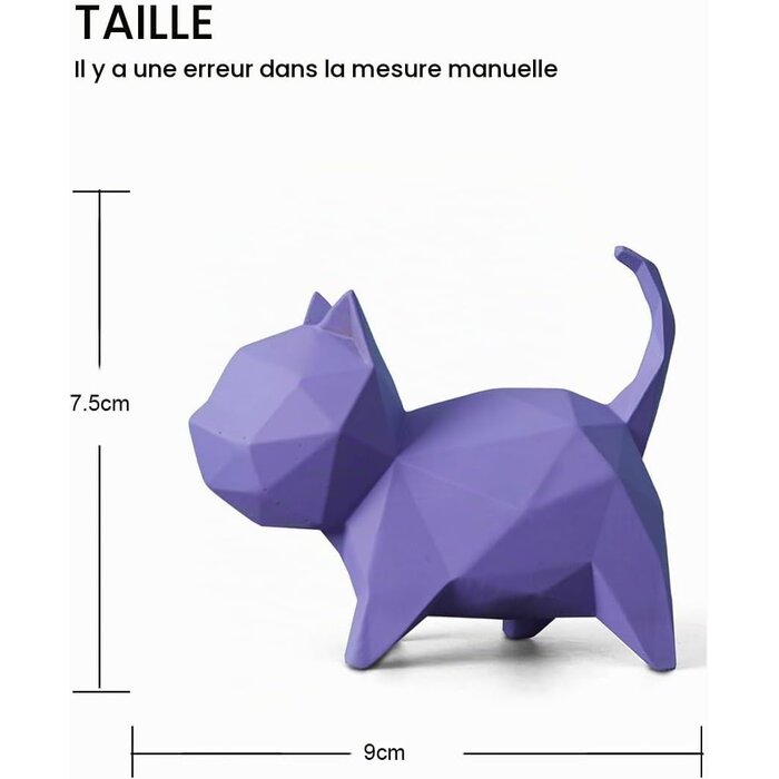 Lot de 5 statuettes chats géométriques - Gris - Jusqu'à -33%