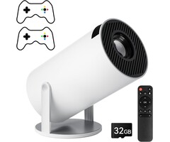 Mini projecteur 4K portable Android 12 avec 2 manettes - Jusqu'à -41%