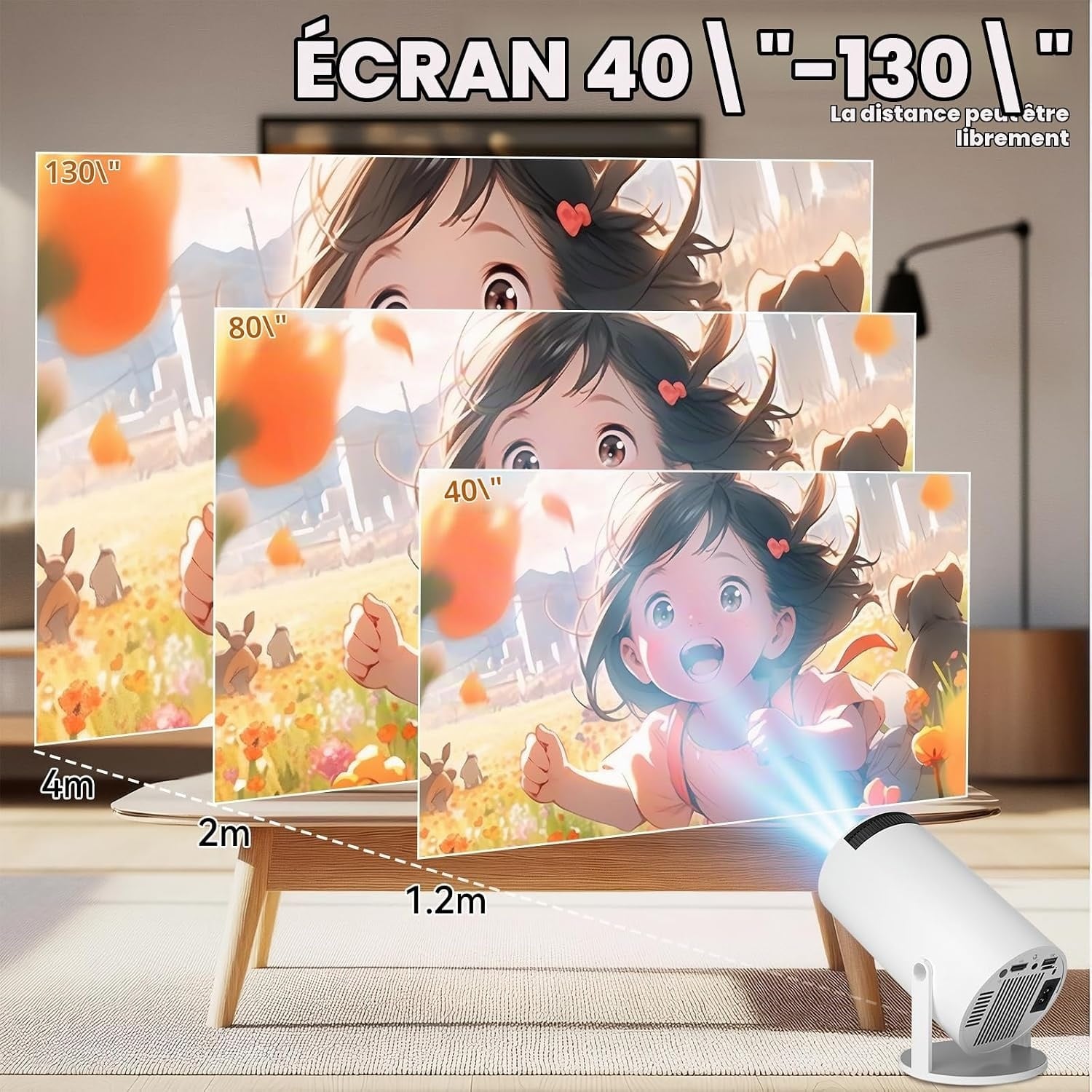 Mini projecteur 4K portable avec manettes - Jusqu'à 35% de réduction