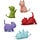 Lot de 5 figurines chat géométriques - Gris - Jusqu'à -33% sur l'outlet