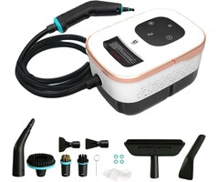Nettoyeur Vapeur Portatif 1500W - Blanc et Doré - Jusqu'à 40% de remise