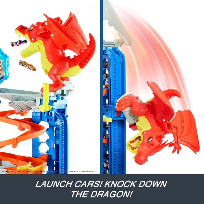 Garage de jeu géant 4 niveaux avec dragon - Jusqu'à 35% de remise
