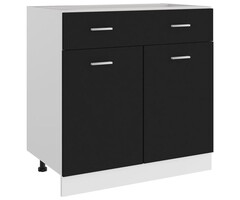 Vidaxl Meuble sous-évier Lyon noir 80 cm - Jusqu'à -35% sur nos modèles outlet