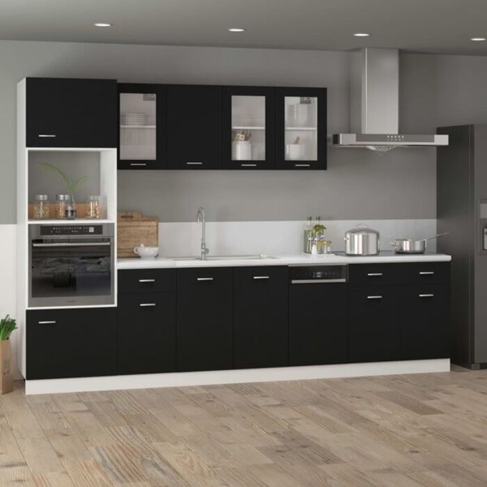 Meuble sous-évier Lyon noir 80 cm - Jusqu'à -35% sur nos modèles outlet