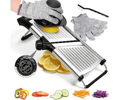 Mandoline de cuisine professionnelle en inox - Réglable - Jusqu'à 31% de remise