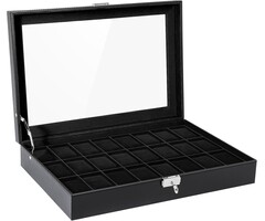 Coffret de rangement pour 24 montres - Similicuir noir - Jusqu'à -32%