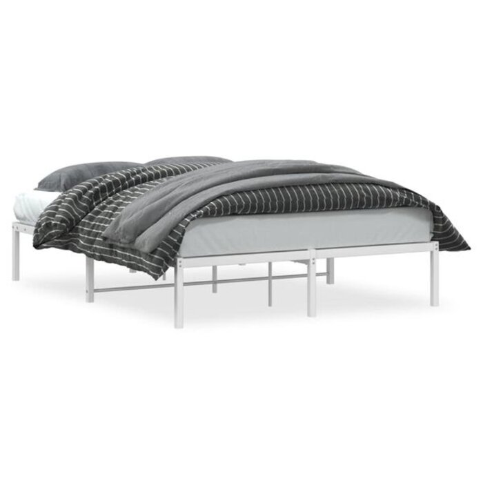 Cadre de lit métal blanc 140x190 cm - Jusqu'à -34% sur votre équipement