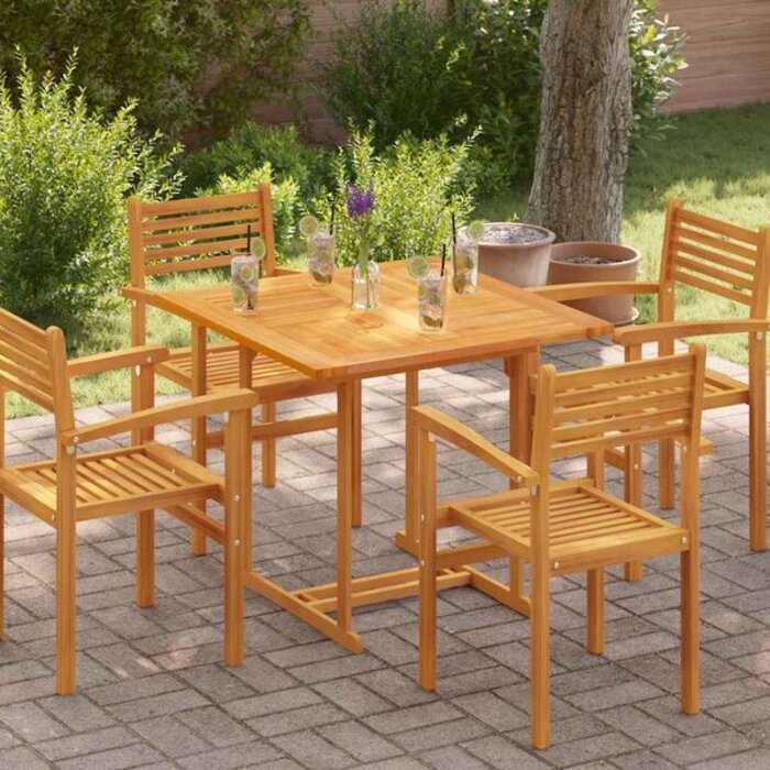 Plateau de table carré en teck massif 90x90cm - Jusqu'à -35%