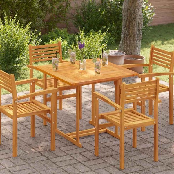 Plateau de table carré en teck massif 90x90cm - Jusqu'à -35%
