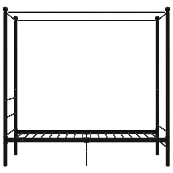 Lit à baldaquin en métal noir 90x200 cm - Jusqu'à -35%