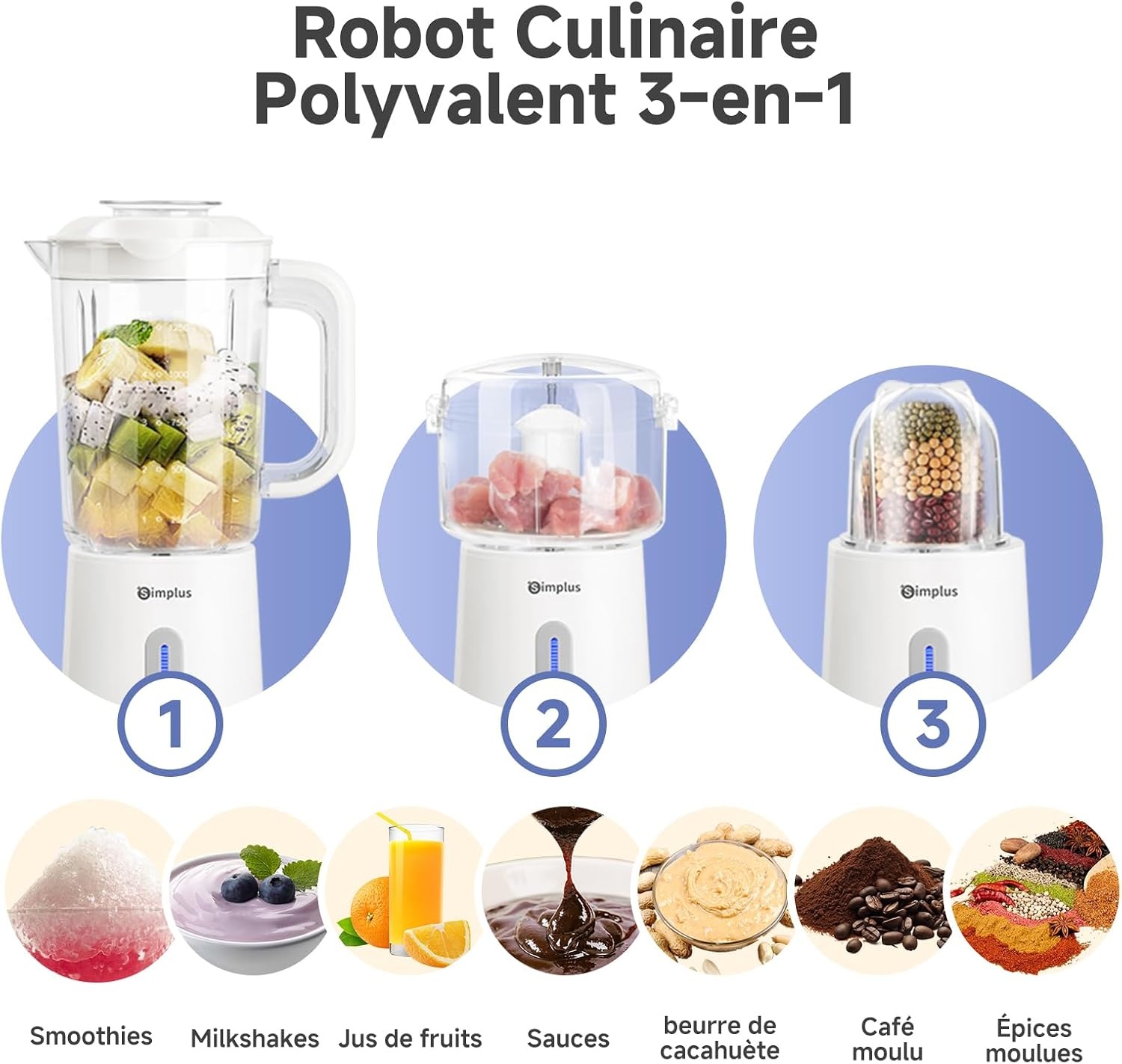 Blender 3-en-1 multifonction 380W - Jusqu'à -33% sur l'outlet