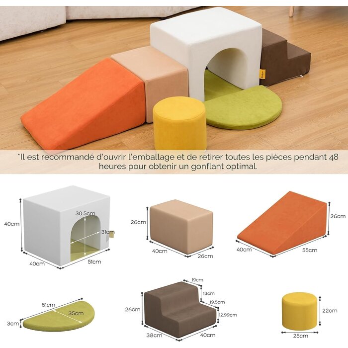 Ensemble de 7 blocs de motricité en mousse pour tout-petits - Jusqu'à -34%