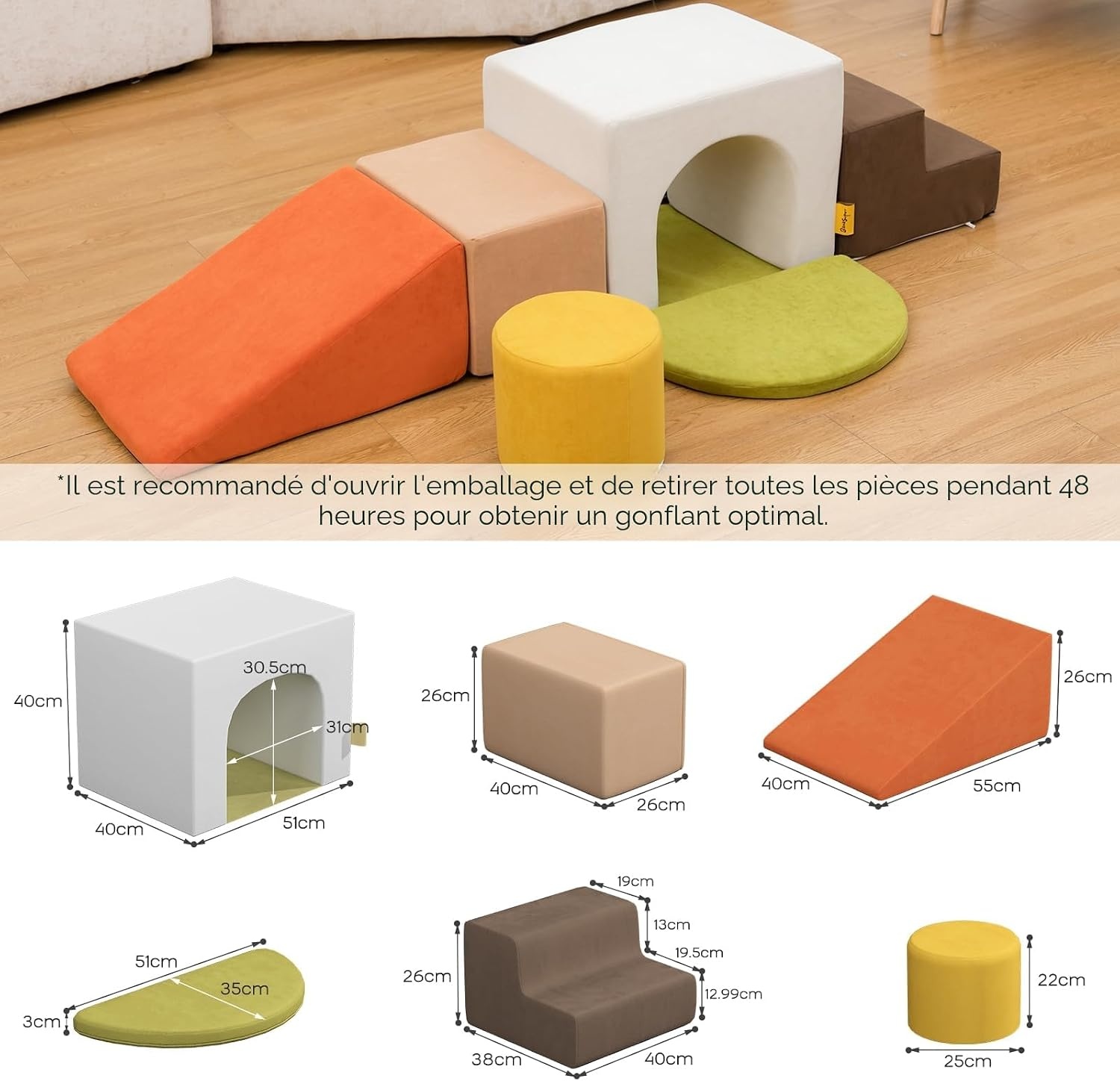 Ensemble de 7 blocs de motricité en mousse pour tout-petits - Jusqu'à -34%
