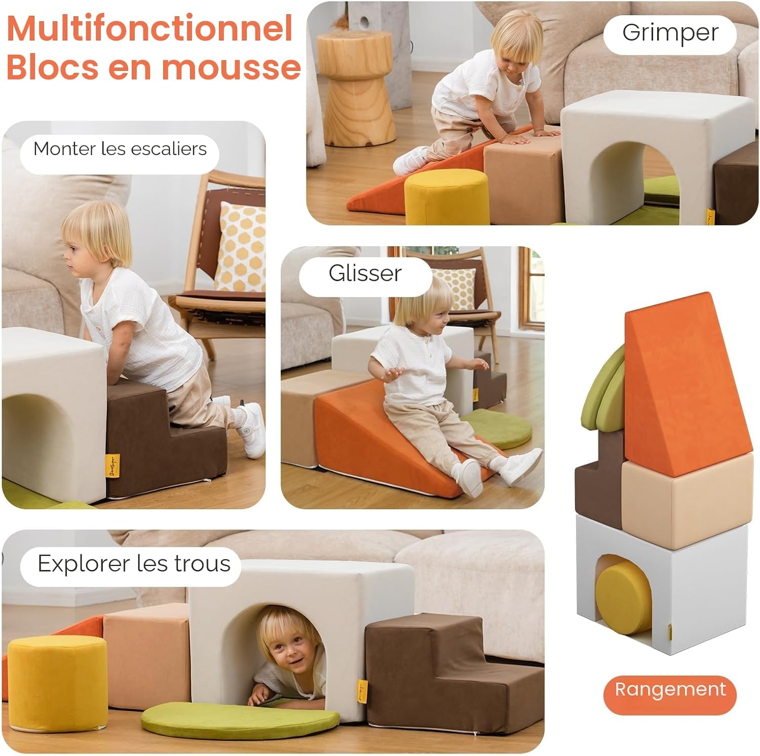 Ensemble de 7 blocs de motricité en mousse pour tout-petits - Jusqu'à -34%
