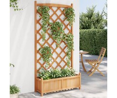 Vidaxl Jardinière avec treillis en bois d'épicéa - 90x180 cm - Jusqu'à -34%