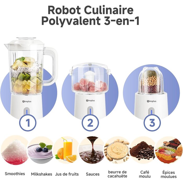 Blender Multifonction 3-en-1 - Jusqu'à -33% sur votre préparation culinaire