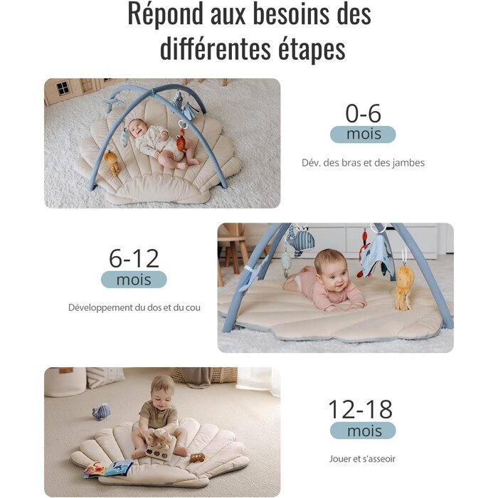 Tapis d'éveil Boho Océan 103x96cm avec jouets - Jusqu'à -33% de remise