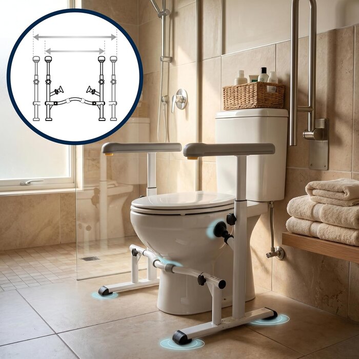 Cadre de support pour toilettes ajustable - Aide à la mobilité - Jusqu'à -35%
