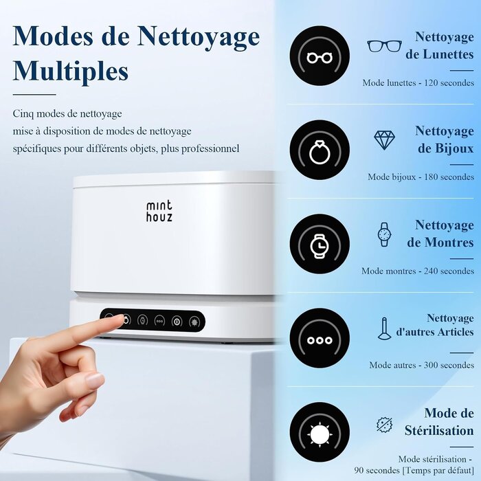 Nettoyeur à ultrasons 500ml - Bijoux et lunettes - Jusqu'à -33% de remise