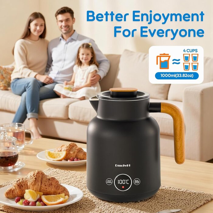 Mini bouilloire inox 1L - Température réglable - Jusqu'à -33% sur l'outlet