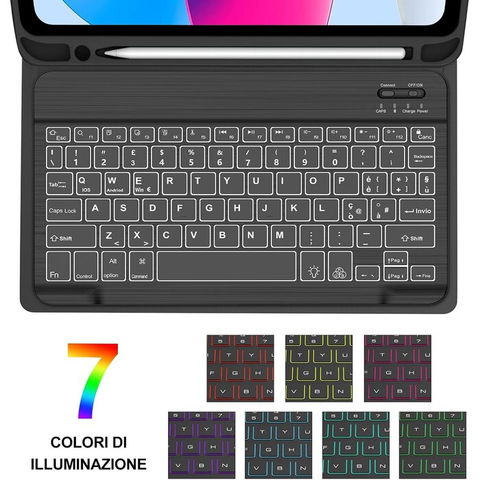 Jademall Étui Clavier QWERTY Italien pour iPad 10 - Jusqu'à -27% sur l'Outlet