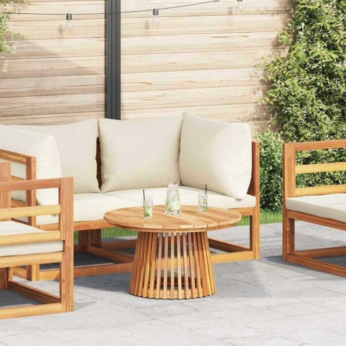 Table de jardin basse en teck massif 70x70cm - Jusqu'à -35% en Outlet