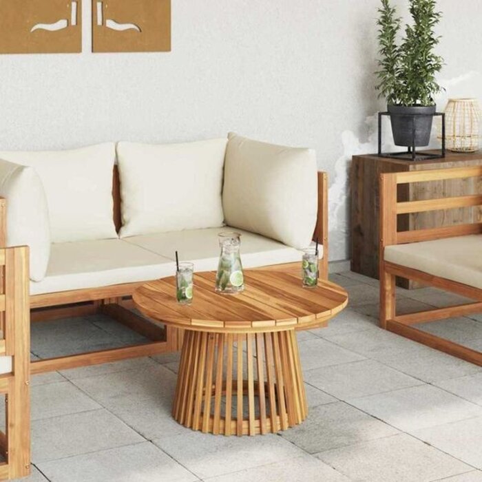 Table de jardin basse en teck massif 70x70cm - Jusqu'à -35% en Outlet